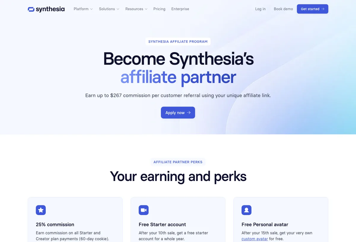 Synthesia affiliate program visual
