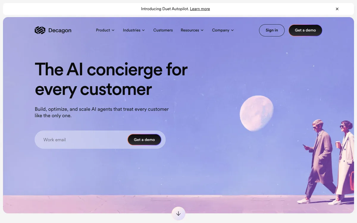 Decagon landing page screenshot