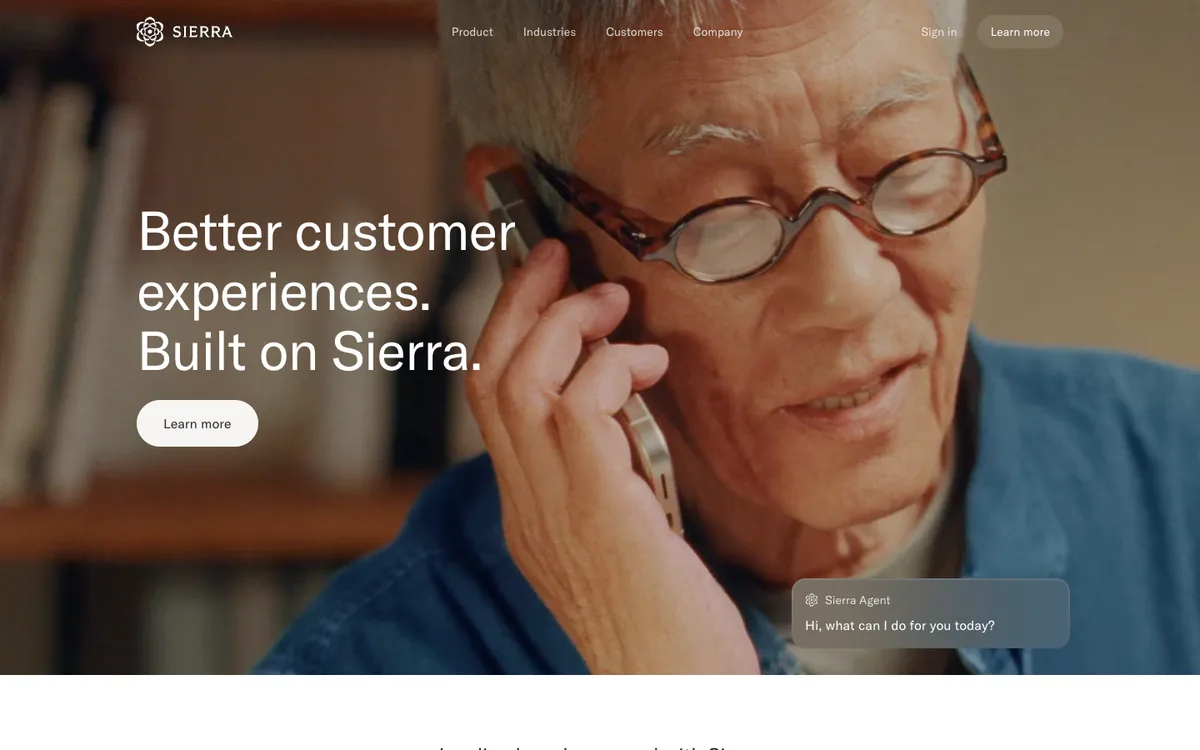 Sierra landing page screenshot
