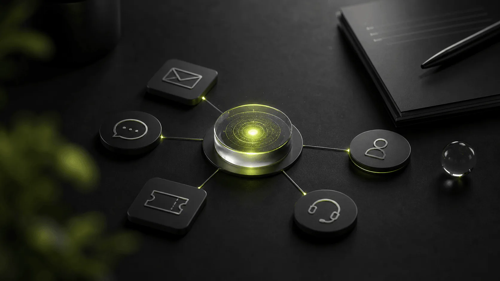 Editorial visual for AI customer service software evaluation