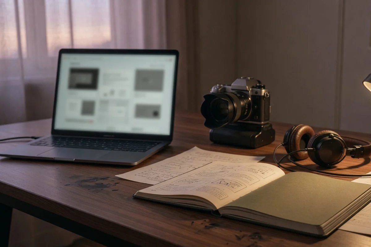 Editorial desk for B2B SaaS marketing video production