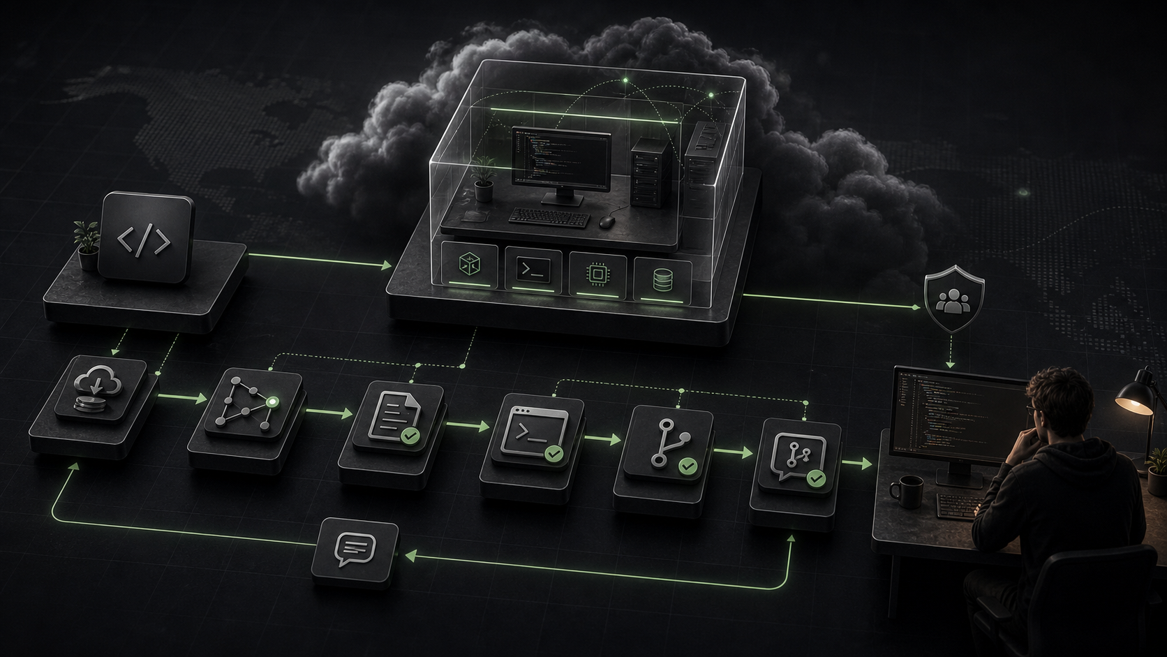 Developer agent guide cluster editorial image